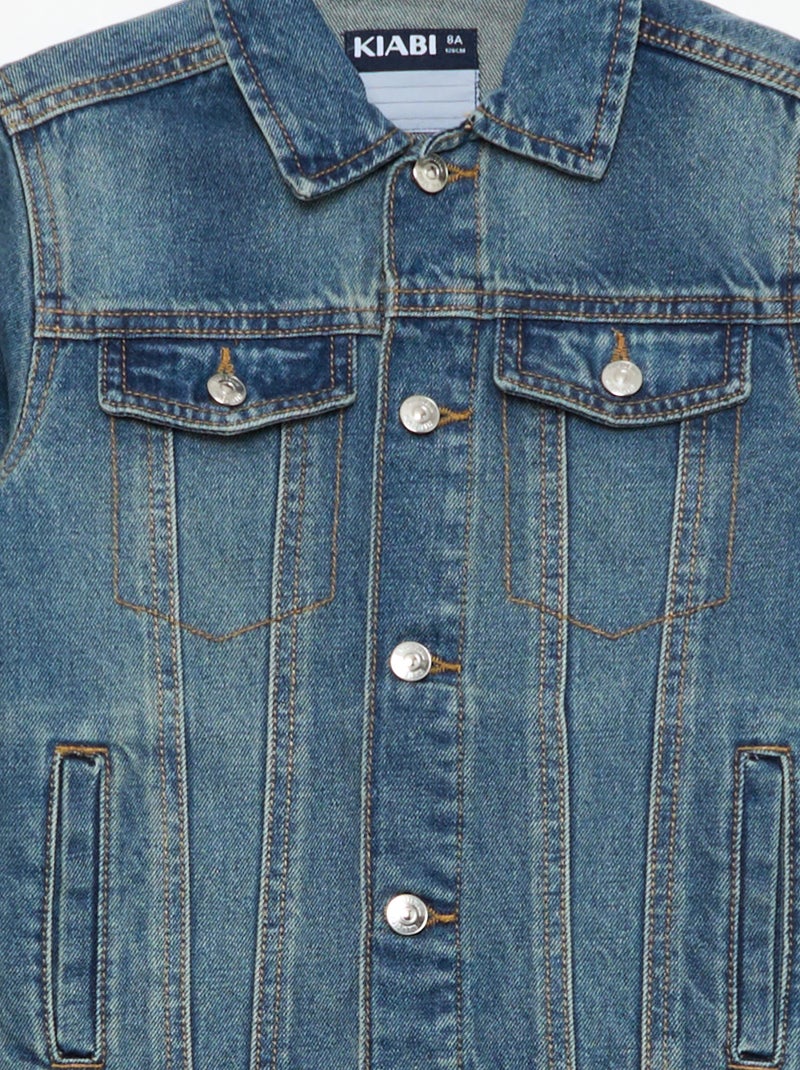 Giacca in denim con apertura abbottonata Blu - Kiabi