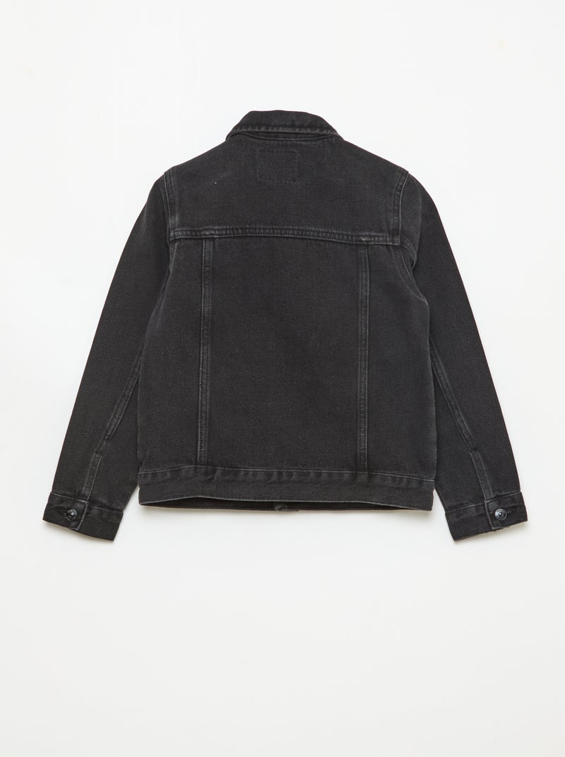 Giacca in denim con apertura abbottonata Nero - Kiabi