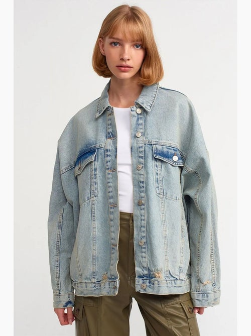 Giacca in denim con bottoni dilvin - Kiabi Giacca in denim con bottoni dilvin - Kiabi