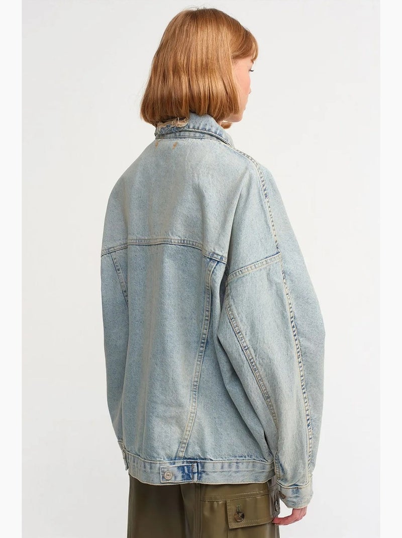 Giacca in denim con bottoni dilvin Blu chiaro - Kiabi