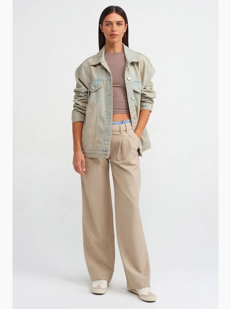 Giacca in denim con bottoni dilvin Sabbia - Kiabi