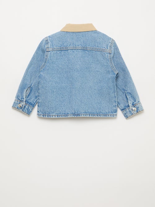 Giacca in denim con colletto a punte libere a contrasto - Kiabi