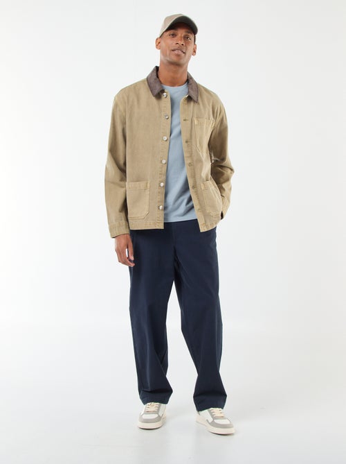 Giacca in denim con colletto in velluto a coste - Kiabi