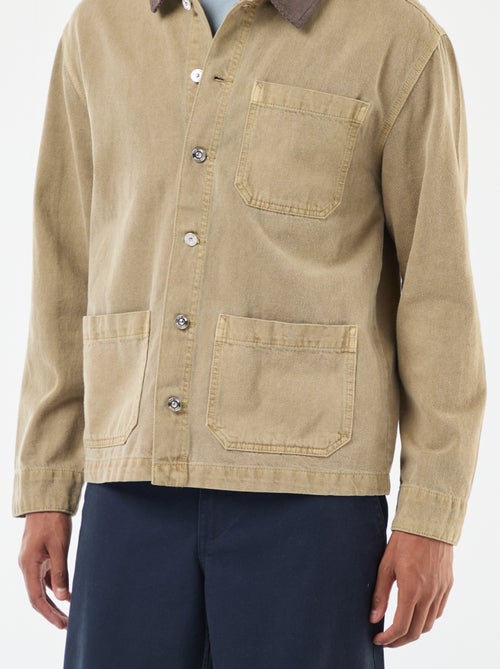 Giacca in denim con colletto in velluto a coste - Kiabi