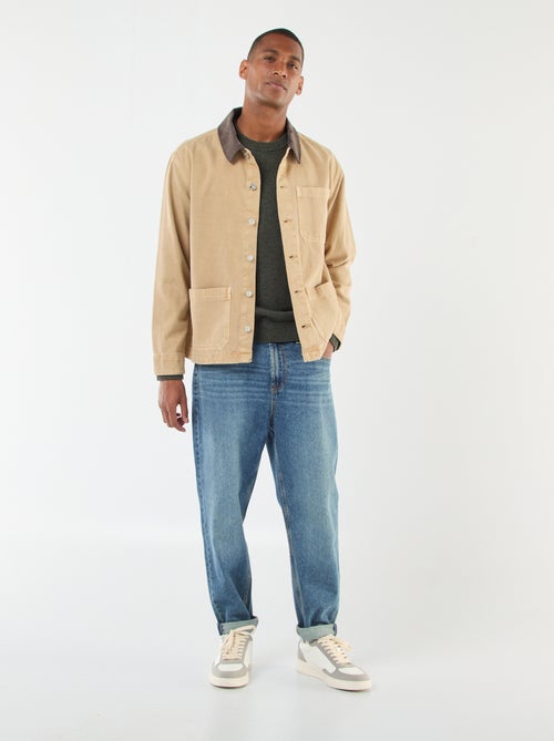 Giacca in denim con collo in velluto a coste - Kiabi