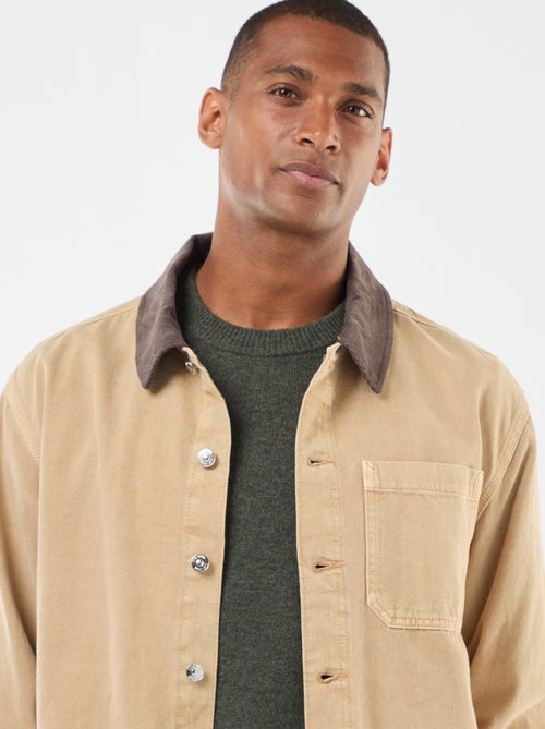 Giacca in denim con collo in velluto a coste - Kiabi