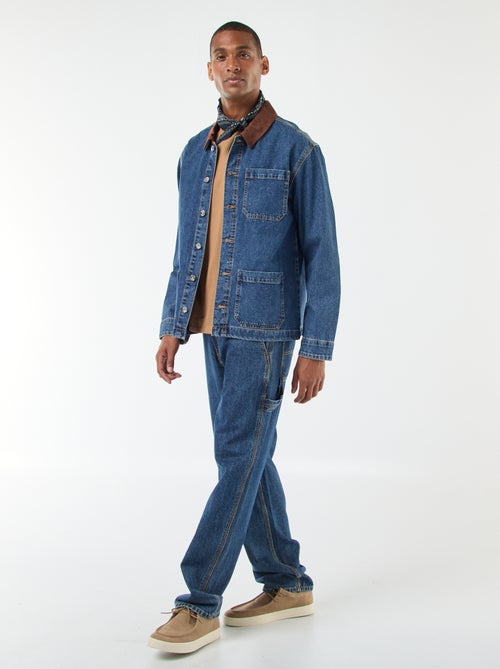 Giacca in denim con collo in velluto a coste - Kiabi