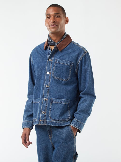 Giacca in denim con collo in velluto a coste - Kiabi