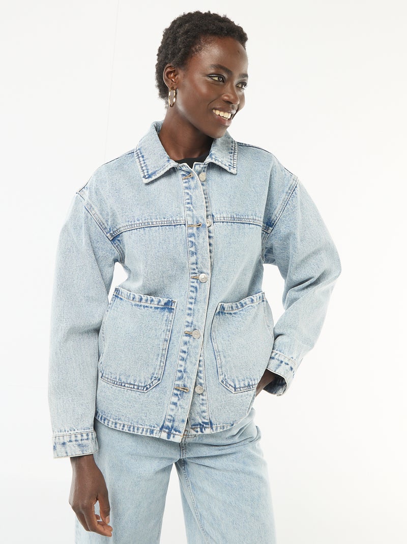 Giacca in denim con tasche applicate Blu - Kiabi