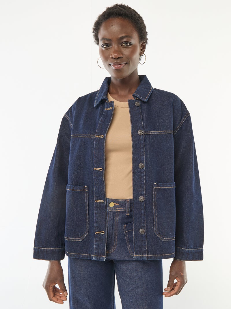 Giacca in denim con tasche applicate Blu - Kiabi