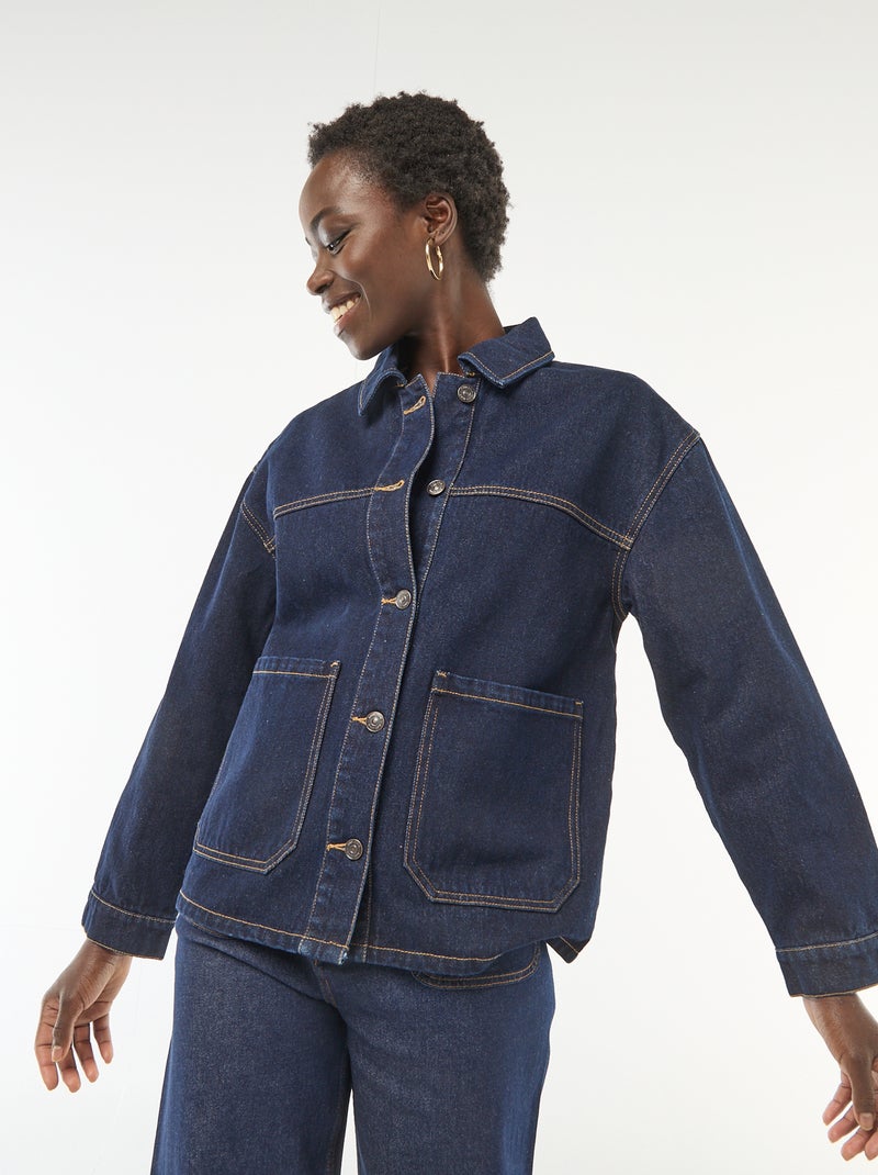 Giacca in denim con tasche applicate Blu - Kiabi