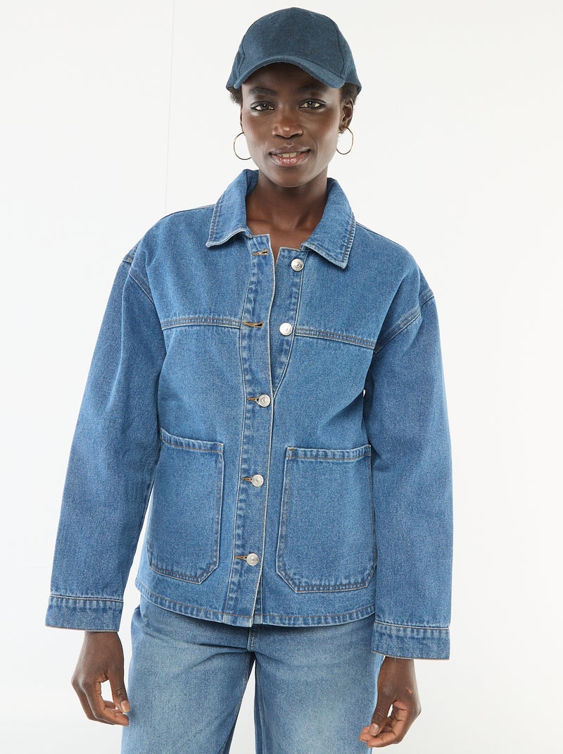Giacca in denim con tasche applicate Blu - Kiabi