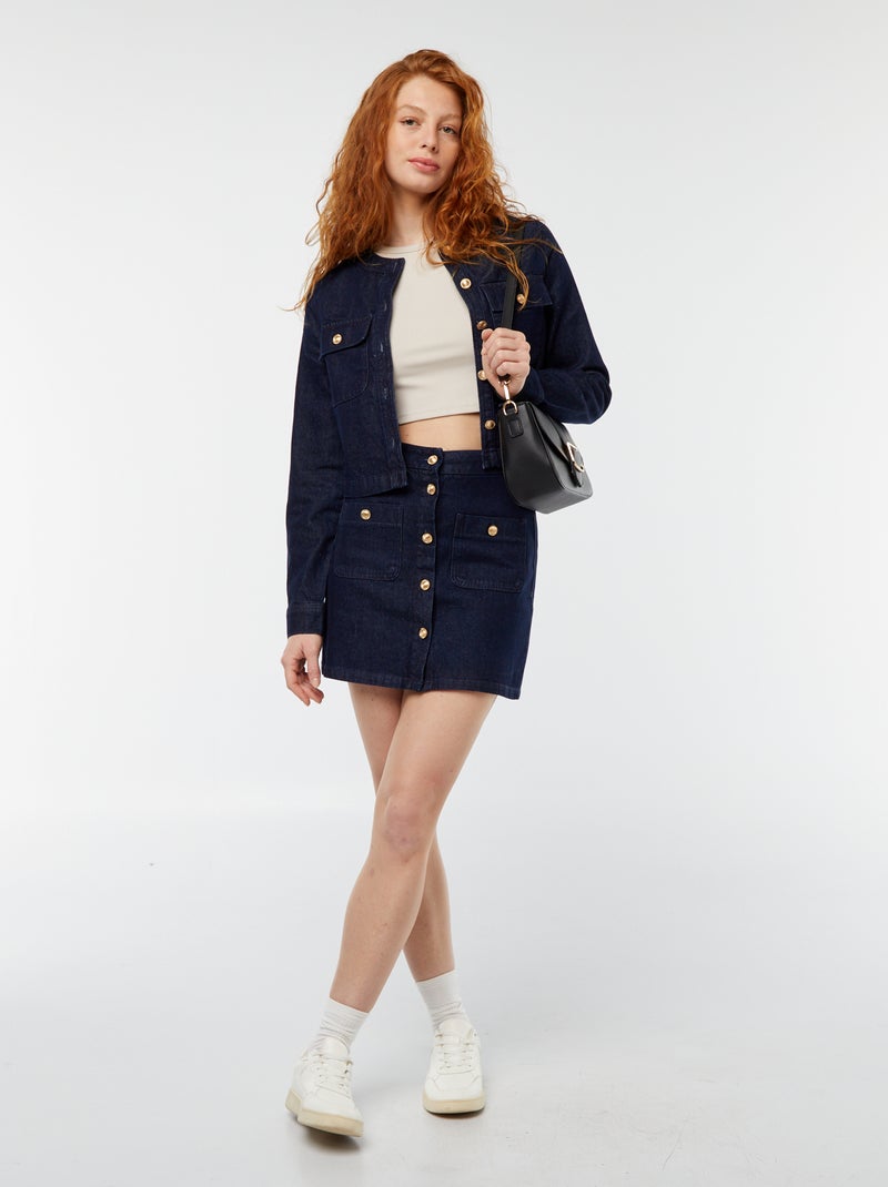 Giacca in denim con tasche BLU - Kiabi