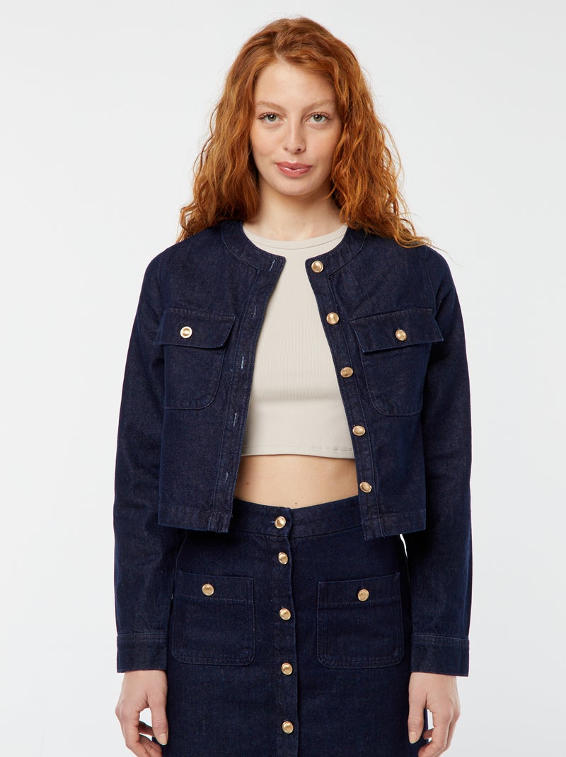 Giacca in denim con tasche BLU - Kiabi