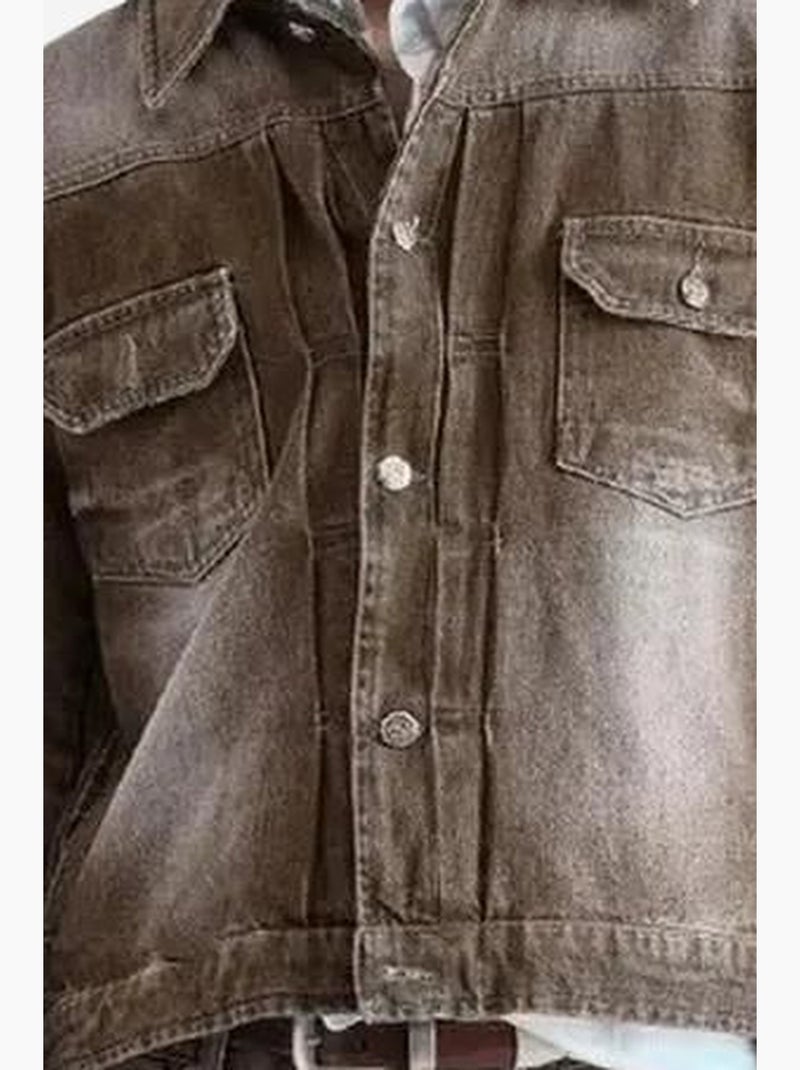 Giacca in denim con tasche giesto Marrone chiaro - Kiabi