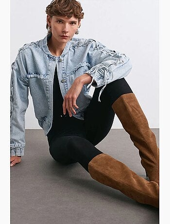 Giacca in denim corta con colletto camicia dilvin