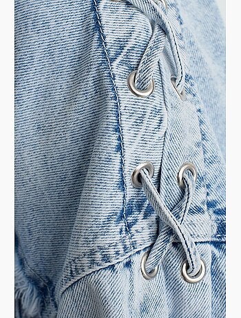 Giacca in denim corta con colletto camicia dilvin
