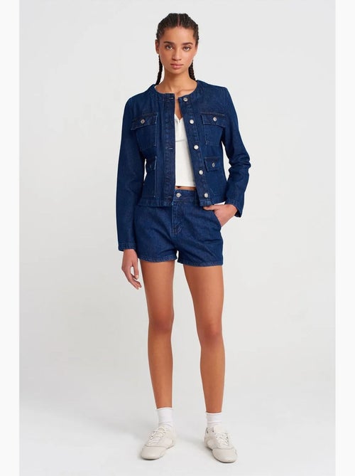 Giacca in denim di cotone con bottoni dilvin - Kiabi Giacca in denim di cotone con bottoni dilvin - Kiabi