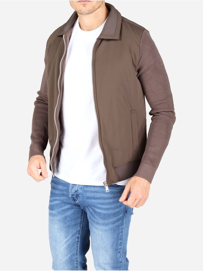 Giacca in due materiali - frilivin Marrone - Kiabi