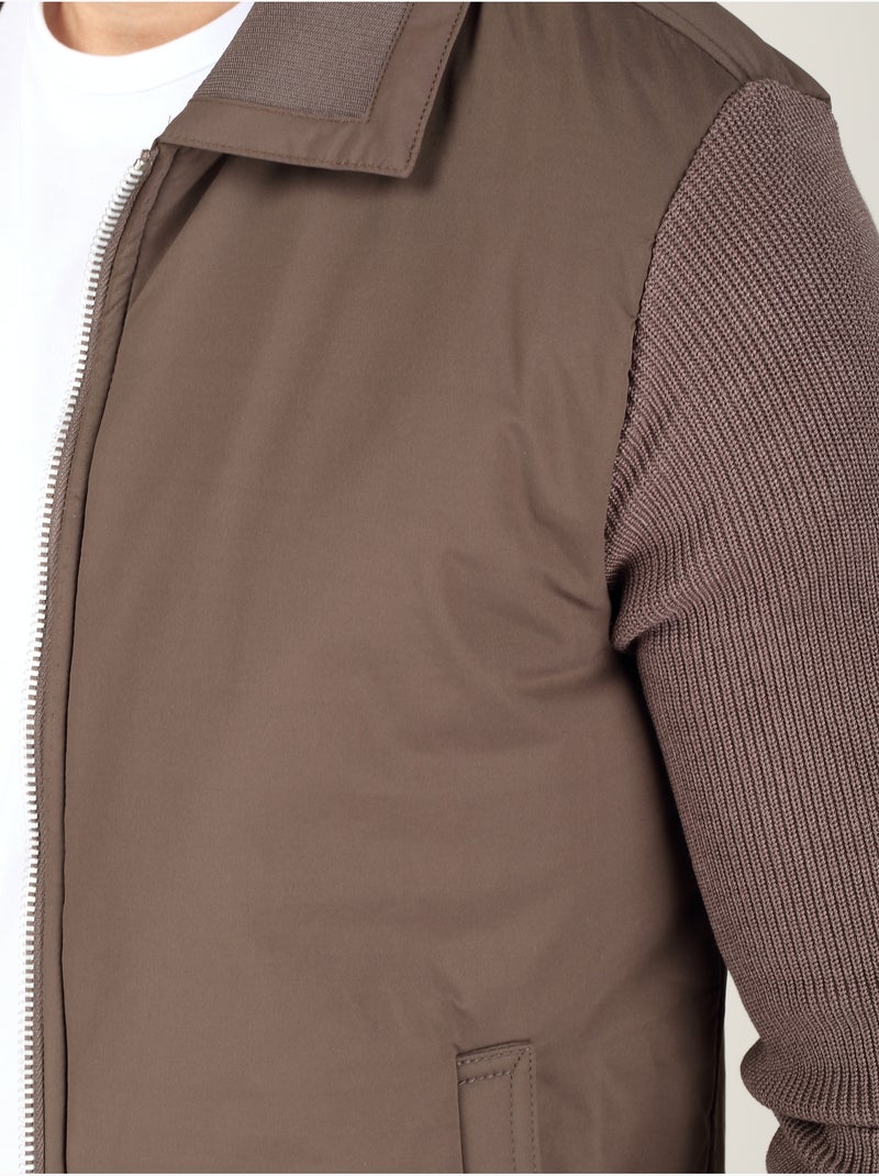 Giacca in due materiali - frilivin Marrone - Kiabi