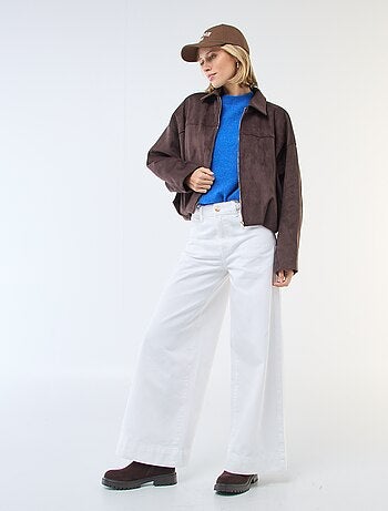 Giacca in ecamoscio tinta unita