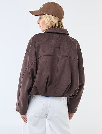 Giacca in ecamoscio tinta unita