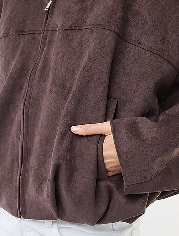 Giacca in ecamoscio tinta unita