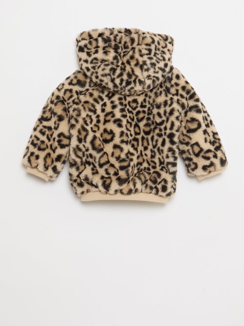 Giacca in ecopelliccia con cappuccio - Kiabi