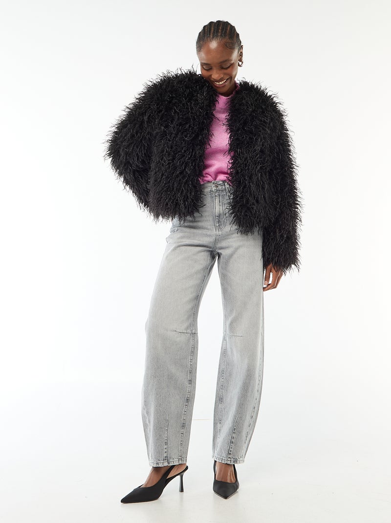 Giacca in ecopelliccia Nero - Kiabi