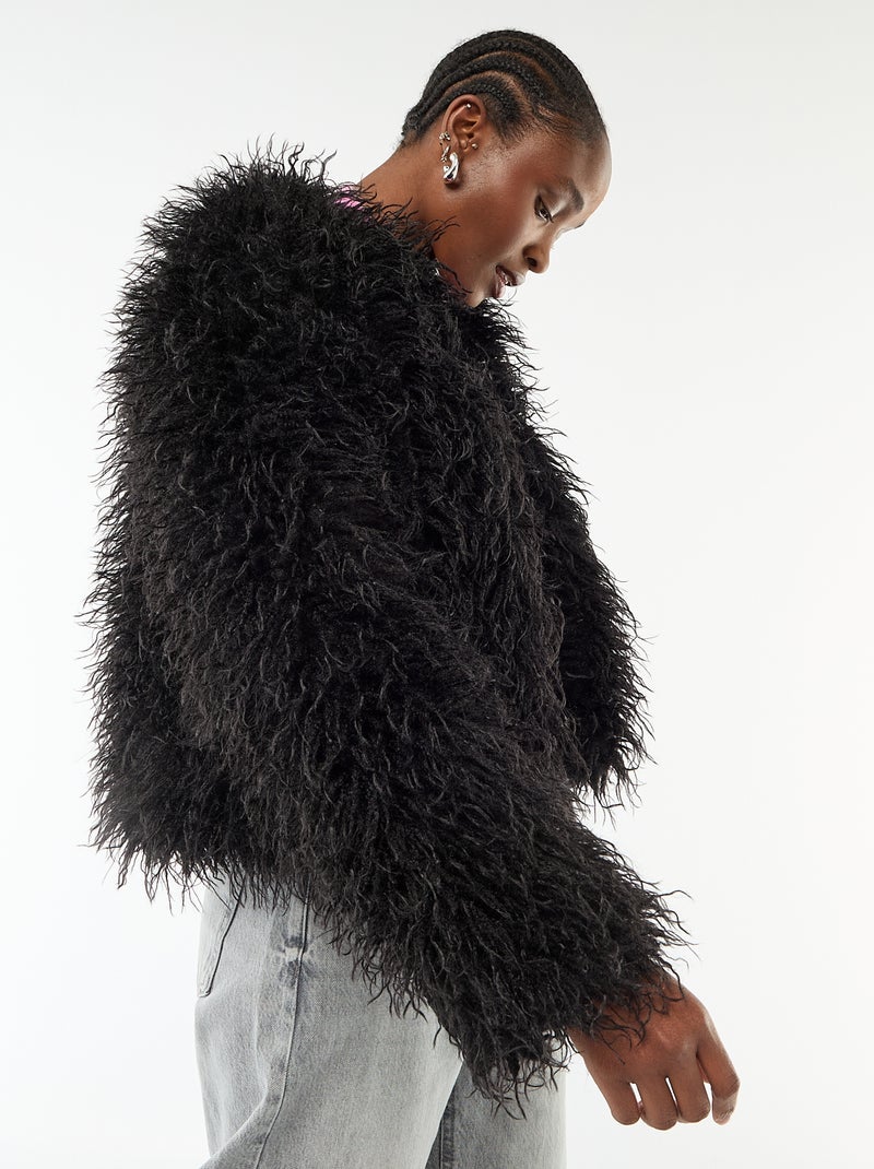 Giacca in ecopelliccia Nero - Kiabi