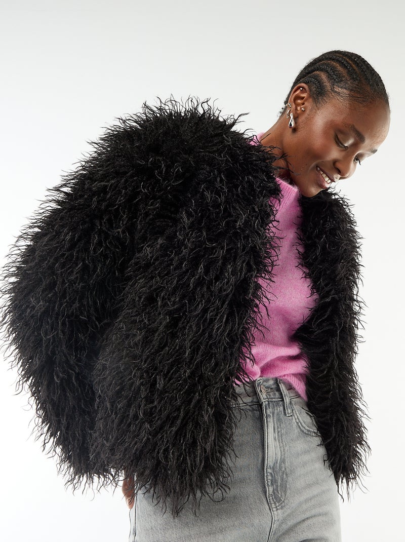 Giacca in ecopelliccia Nero - Kiabi