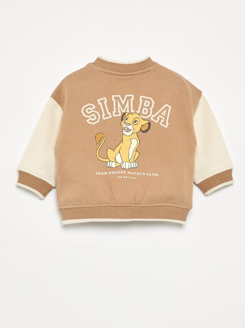Giacca in felpa garzata con interno caldo "Simba" "Disney" Beige - Kiabi