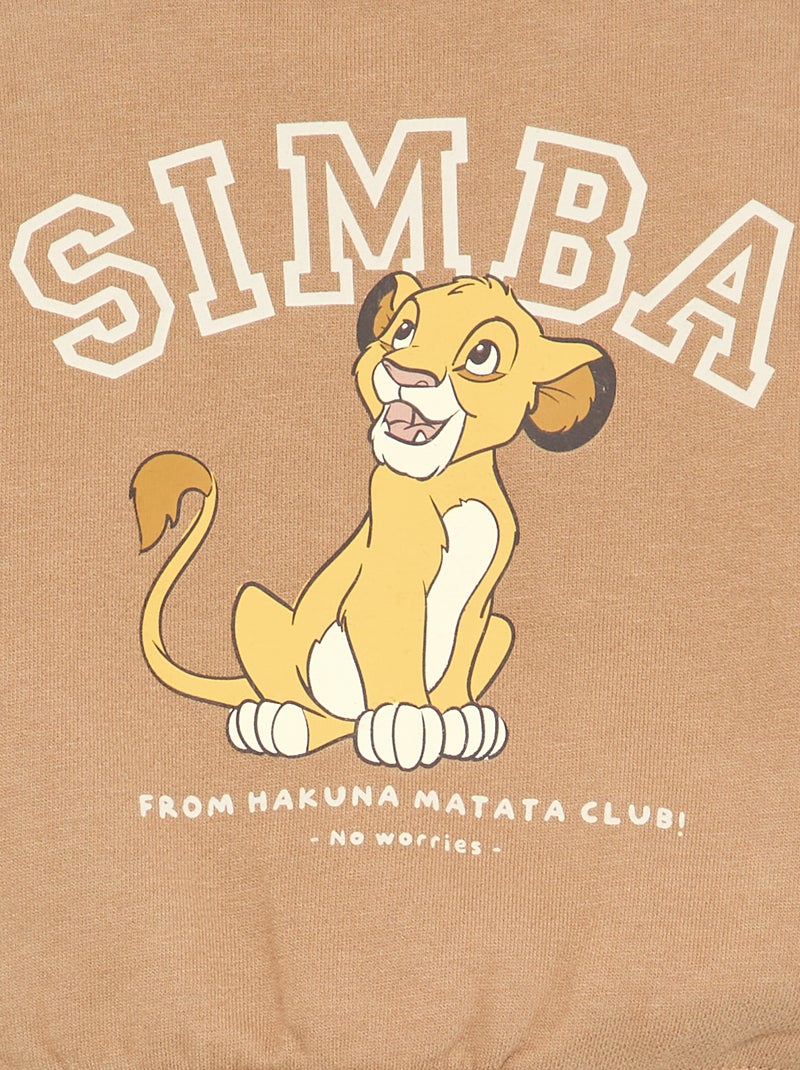 Giacca in felpa garzata con interno caldo "Simba" "Disney" Beige - Kiabi