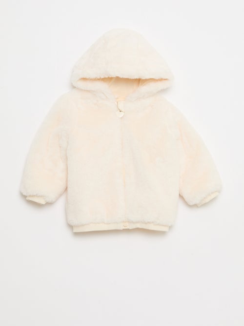 Giacca in finta pelliccia con cappuccio - Kiabi