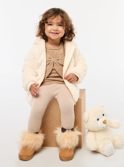 Giacca in finta pelliccia con cappuccio - Kiabi