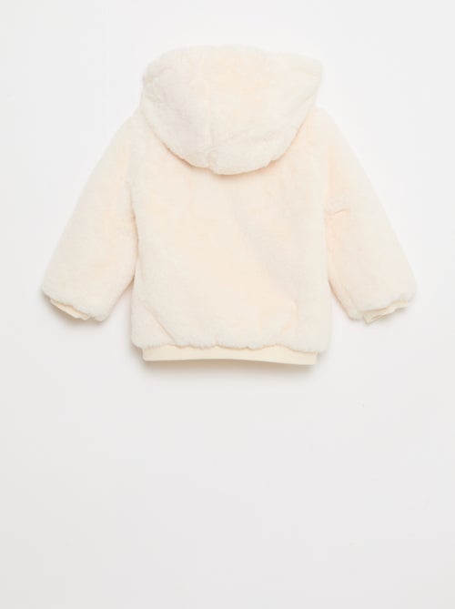 Giacca in finta pelliccia con cappuccio - Kiabi