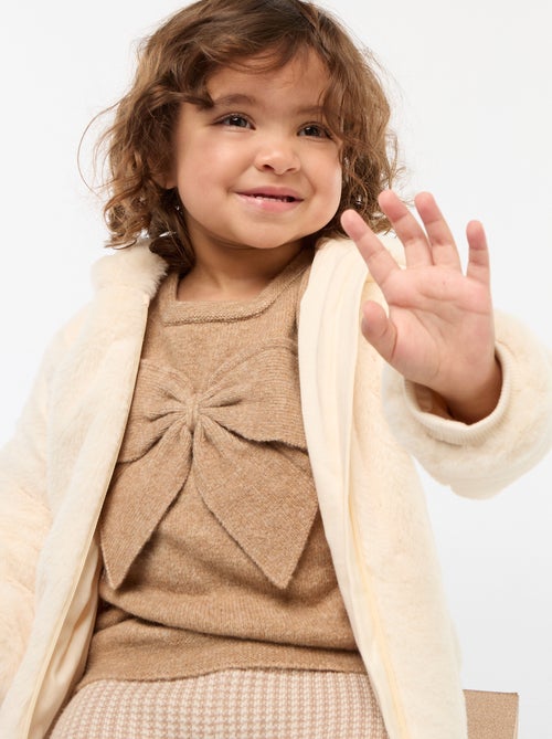 Giacca in finta pelliccia con cappuccio - Kiabi