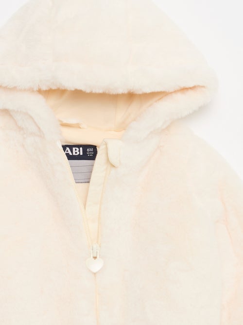 Giacca in finta pelliccia con cappuccio - Kiabi