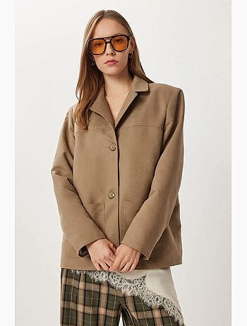 Giacca in gabardine con bottoni e tasche istanbul