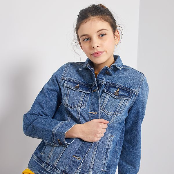 Giacca Di Jeans Per Bambina/Ragazza - Giubbotto Denim Con Cappuccio E Tasche - Foto 3