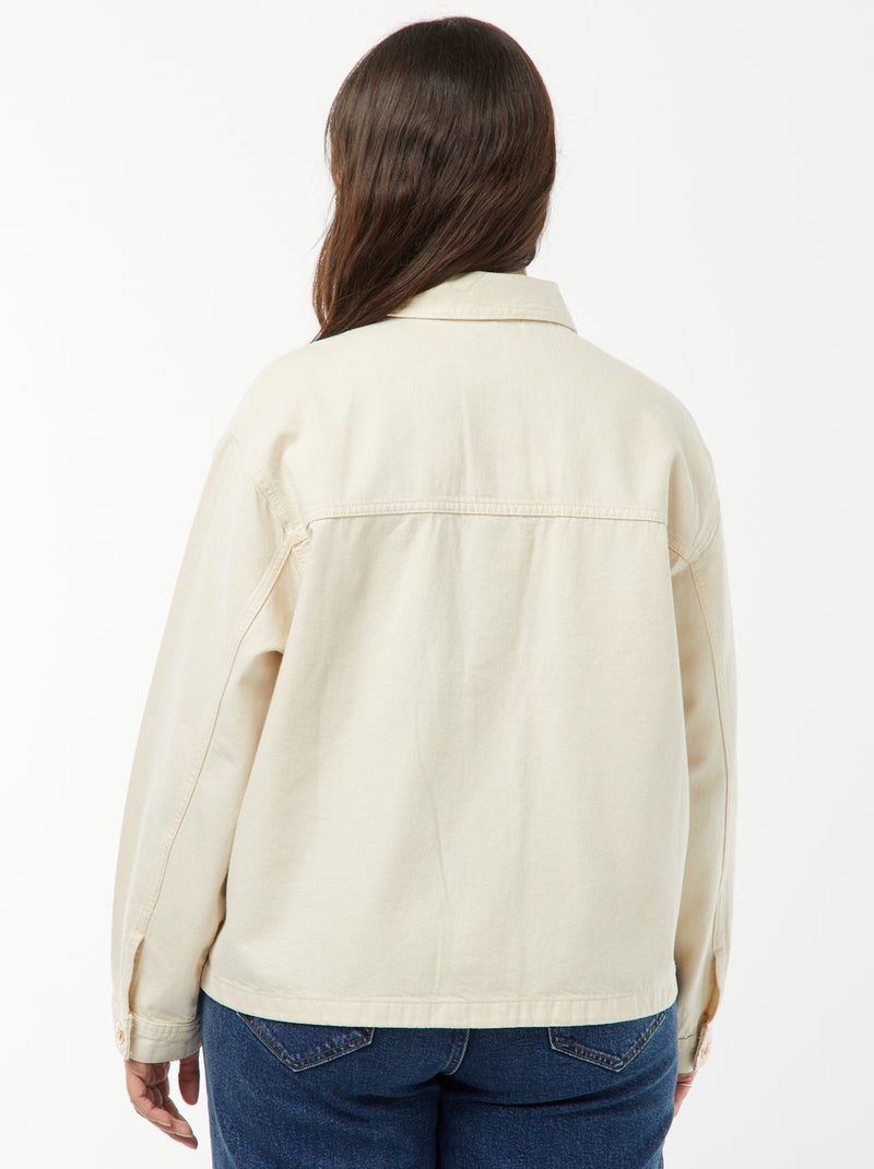 Giacca in jeans con allacciatura con bottoni dorati BIANCO - Kiabi