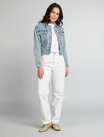 Giacca in jeans con maniche lunghe e tasche con patta sul petto