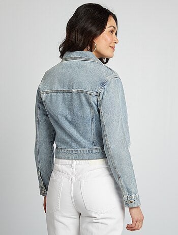 Giacca in jeans con maniche lunghe e tasche con patta sul petto