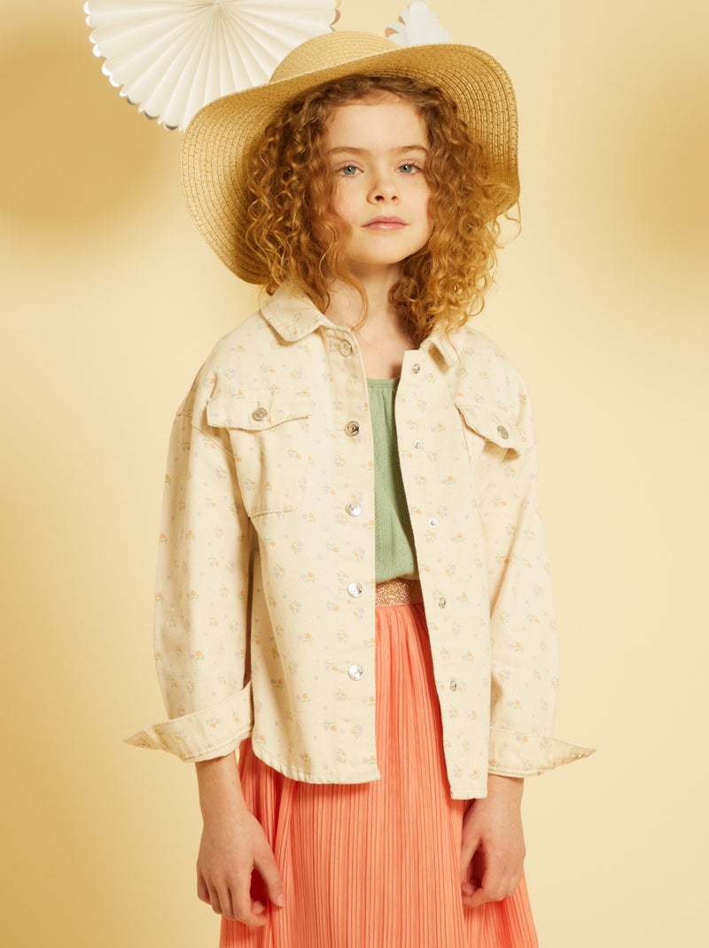 Giacca in jeans con ricamo fantasia BEIGE - Kiabi