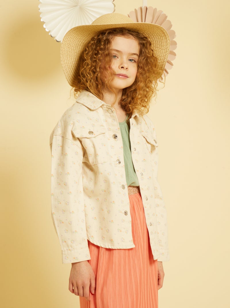 Giacca in jeans con ricamo fantasia BEIGE - Kiabi