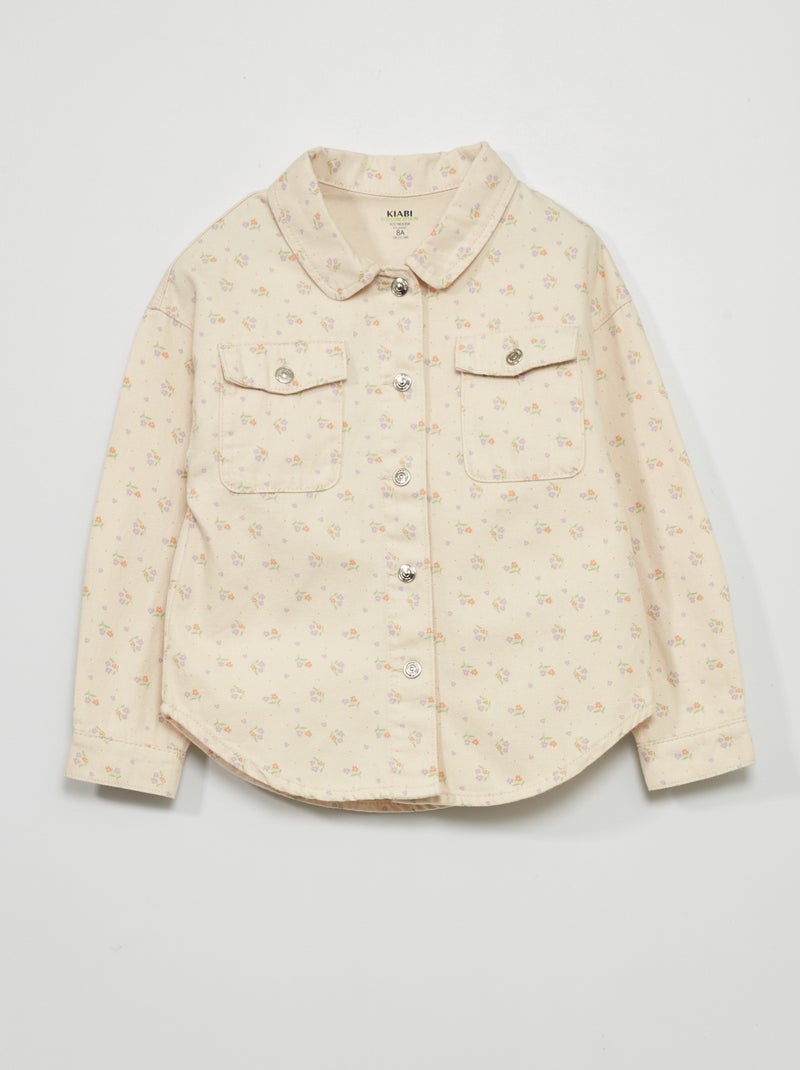 Giacca in jeans con ricamo fantasia BEIGE - Kiabi