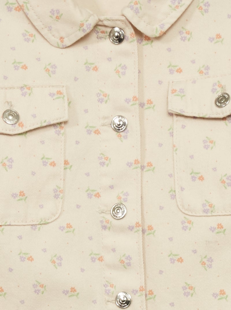 Giacca in jeans con ricamo fantasia BEIGE - Kiabi