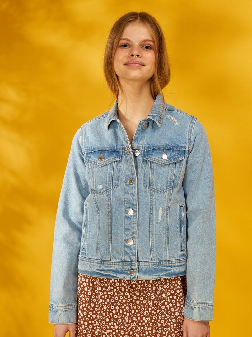 Giacca in jeans effetto destroyed blu - Kiabi