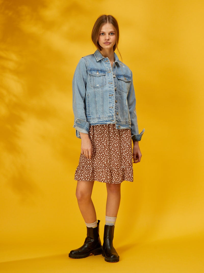 Giacca in jeans effetto destroyed blu - Kiabi