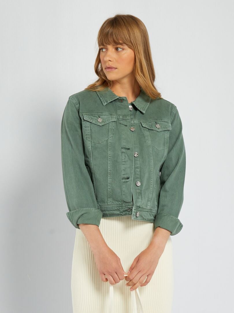 Giacca in jeans grigio verde - Kiabi